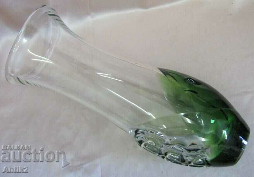 Vintich Murano Crystal Glass Massive Vase - 7 Vintich Murano Crystal Glass Massive Vase - 7