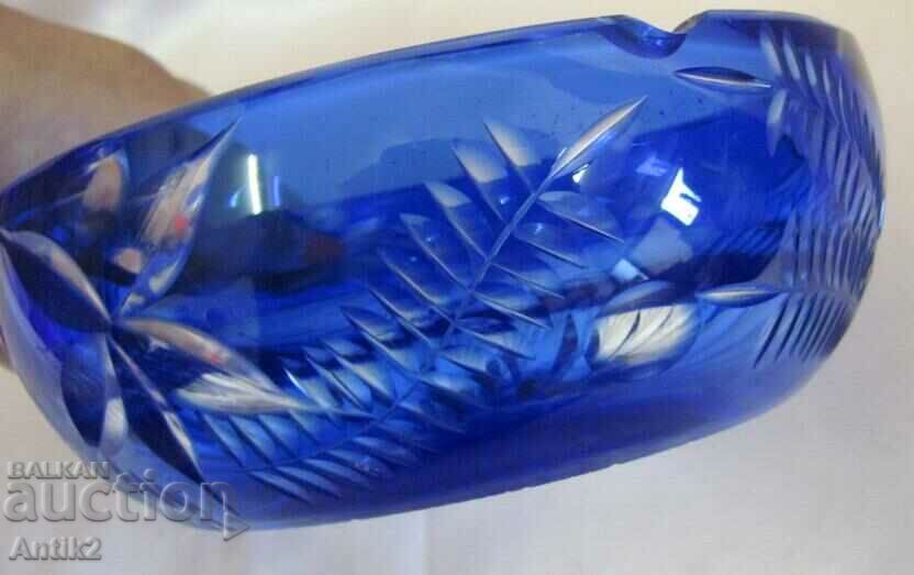 Licitație Scrumieră Vintich Blue Crystal Glass Bohemia Licitație Scrumieră Vintich Blue Crystal Glass Bohemia