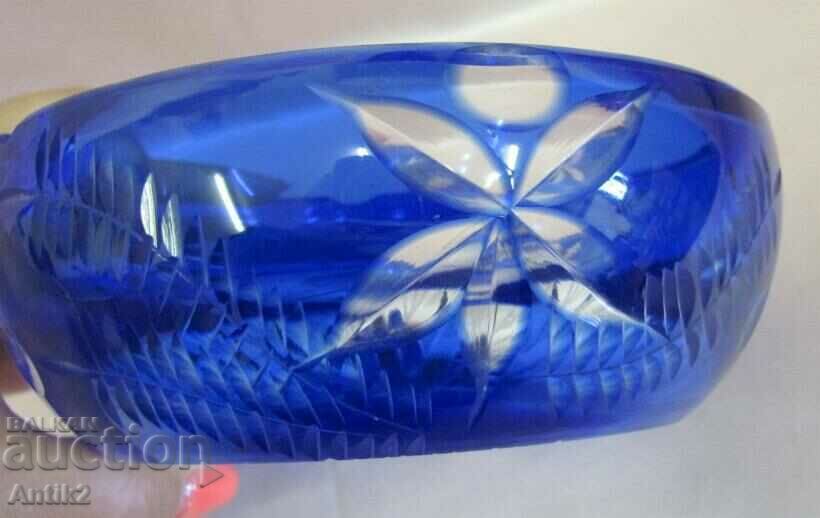 Scrumieră Vintich Blue Crystal Glass Bohemia - 5 Scrumieră Vintich Blue Crystal Glass Bohemia - 5