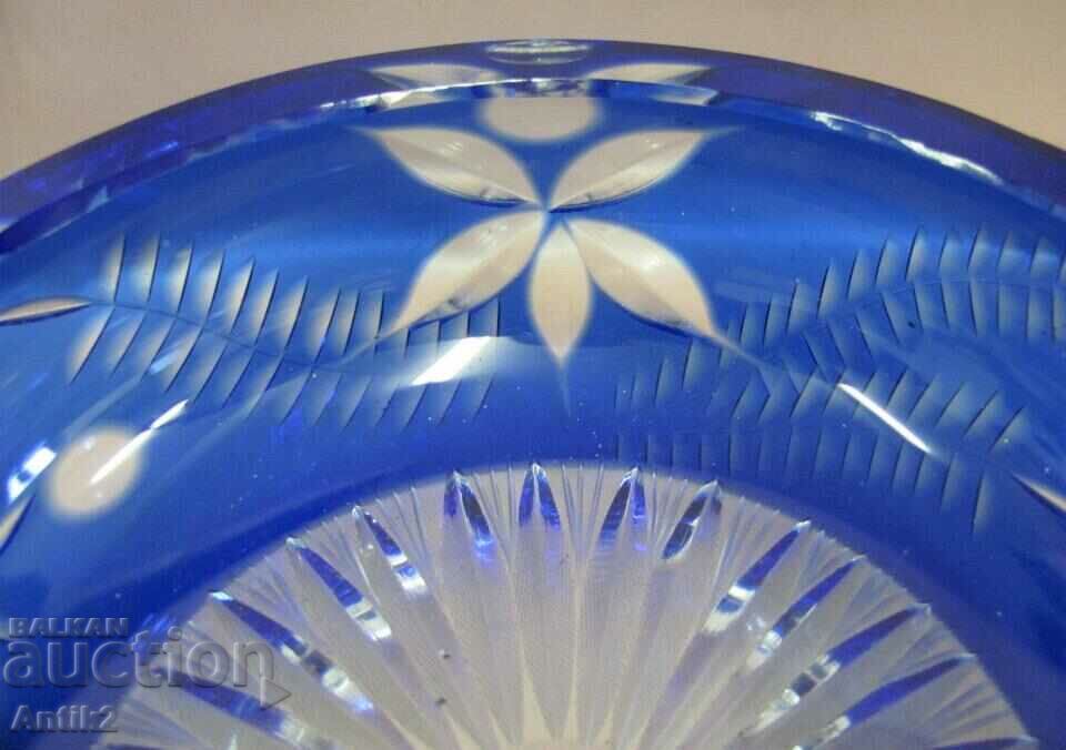 Scrumieră Vintich Blue Crystal Glass Bohemia - 6 Scrumieră Vintich Blue Crystal Glass Bohemia - 6