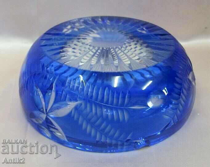 Scrumieră Vintich Blue Crystal Glass Bohemia - 7 Scrumieră Vintich Blue Crystal Glass Bohemia - 7