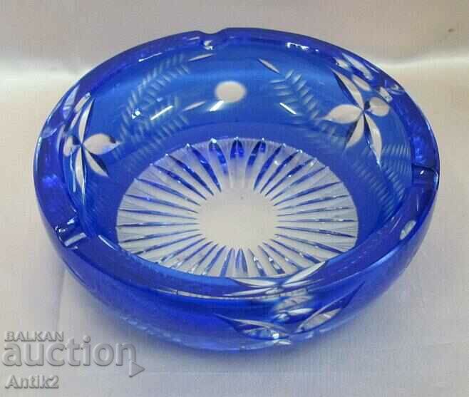 Scrumieră Vintich Blue Crystal Glass Bohemia