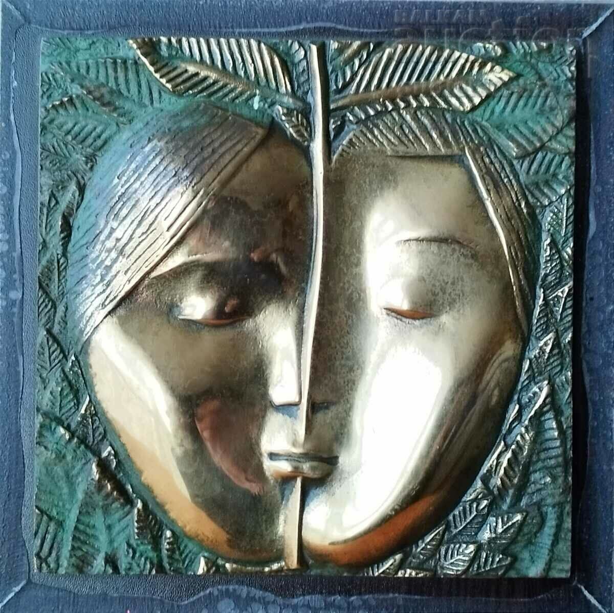 Bronze panel "Inseparable", Kuncho Kunev