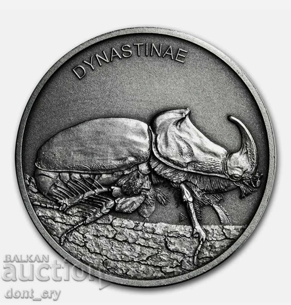 Silver 1 Oz Rhinoceros Beetle - Hornbill 2020