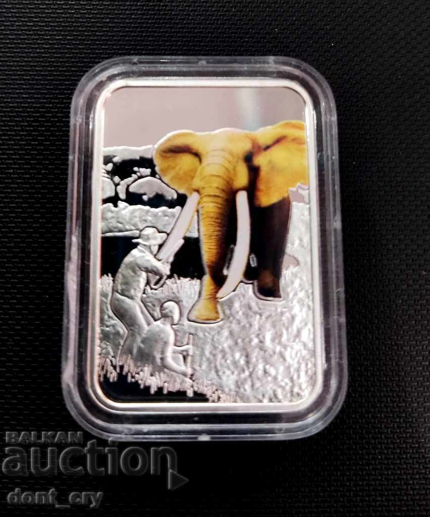 Silver 20 Kwacha Elephant Hunt 2011