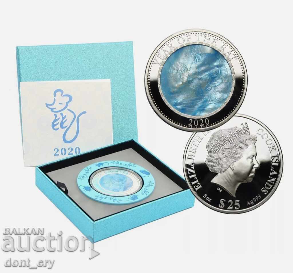 Silver 5 oz Year of the Mouse Rat 2020 Mother of Pearl with price 800.00 BGN | € 409.03 Silver 5 oz Year of the Mouse Rat 2020 Mother of Pearl with price 800.00 BGN | € 409.03