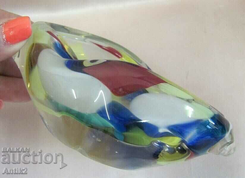 Screw Murano Crystal Glass Ashtray - 5 Screw Murano Crystal Glass Ashtray - 5