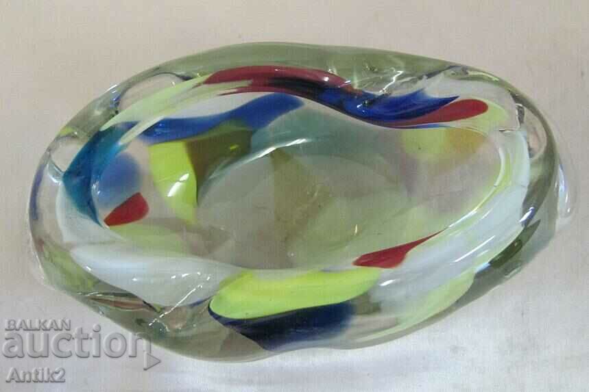 Screw Murano Crystal Glass Ashtray - 6 Screw Murano Crystal Glass Ashtray - 6
