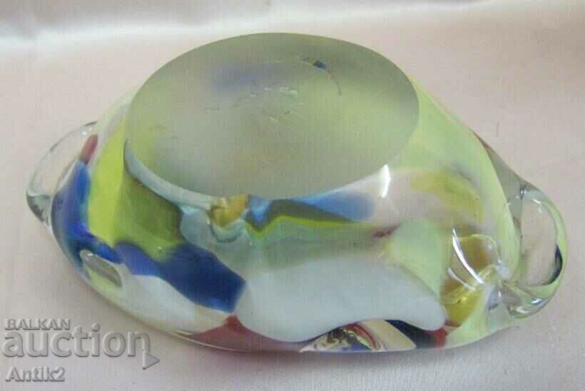 Screw Murano Crystal Glass Ashtray - 7 Screw Murano Crystal Glass Ashtray - 7