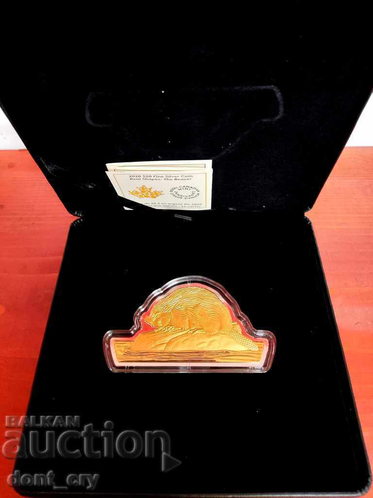 Silver 100 gr. Beaver 2020 Canada 50 Dollars with price 500.00 BGN | € 255.65 Silver 100 gr. Beaver 2020 Canada 50 Dollars with price 500.00 BGN | € 255.65