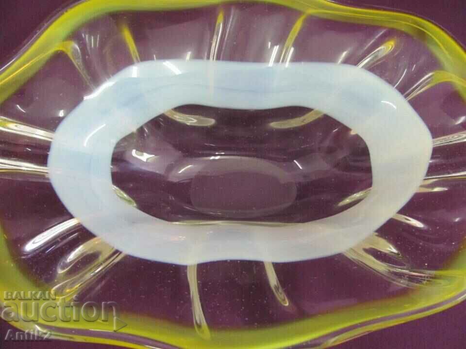 Vintich Murano Crystal Glass Solid Fruit Bowl - 5 Vintich Murano Crystal Glass Solid Fruit Bowl - 5