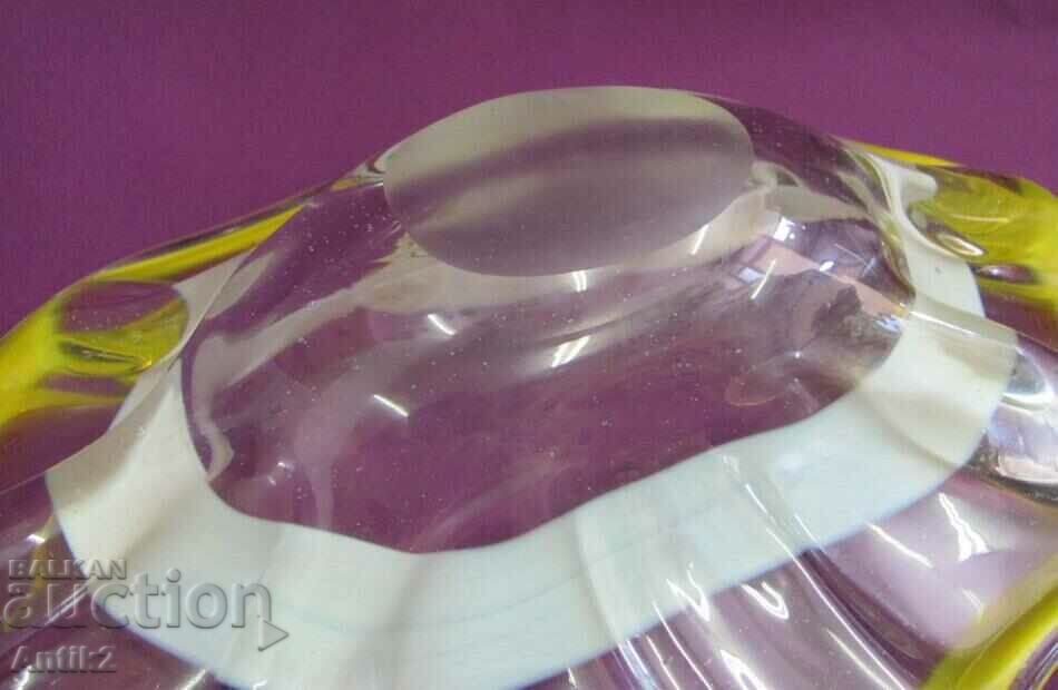 Vintich Murano Crystal Glass Solid Fruit Bowl - 7 Vintich Murano Crystal Glass Solid Fruit Bowl - 7