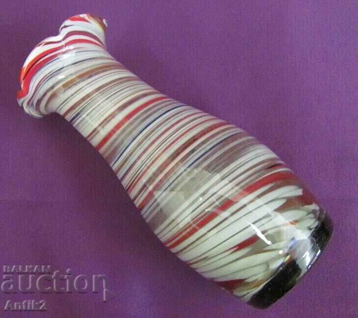 Auction  70's Vintich Crystal Vase Handmade