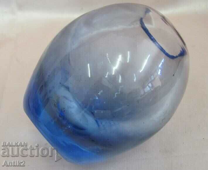 Auction Vintich Crystal Glass Massive Vase Handmade Auction Vintich Crystal Glass Massive Vase Handmade