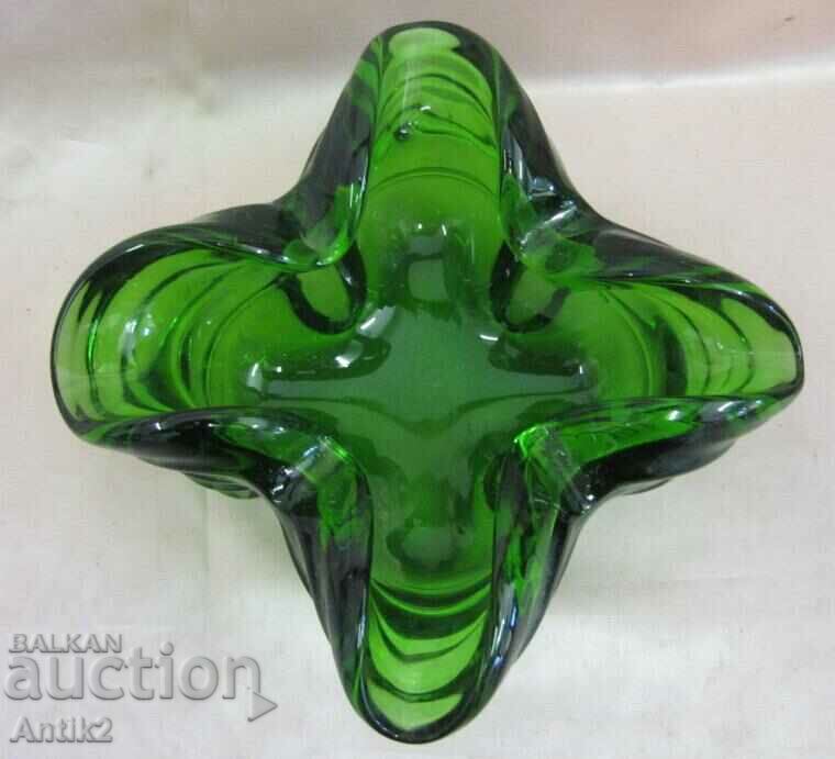 60s Vintich Crystal Glass Large Solid Ashtray with price 60.00 BGN | € 30.68
