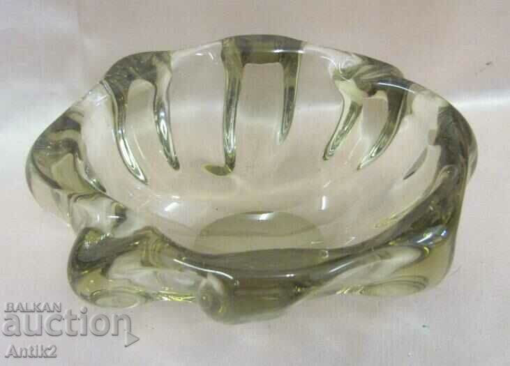 60s Vintich Crystal Glass Large Solid Ashtray with price 60.00 BGN | € 30.68