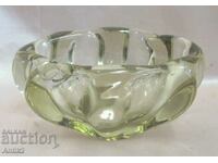 60s Vintich Crystal Glass Large Solid Ashtray