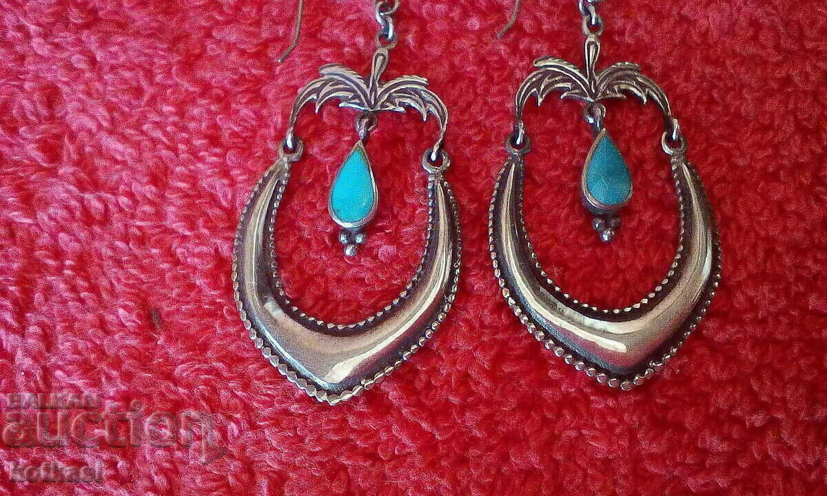 Very old 925 silver semi-precious stone earrings - 6 Very old 925 silver semi-precious stone earrings - 6