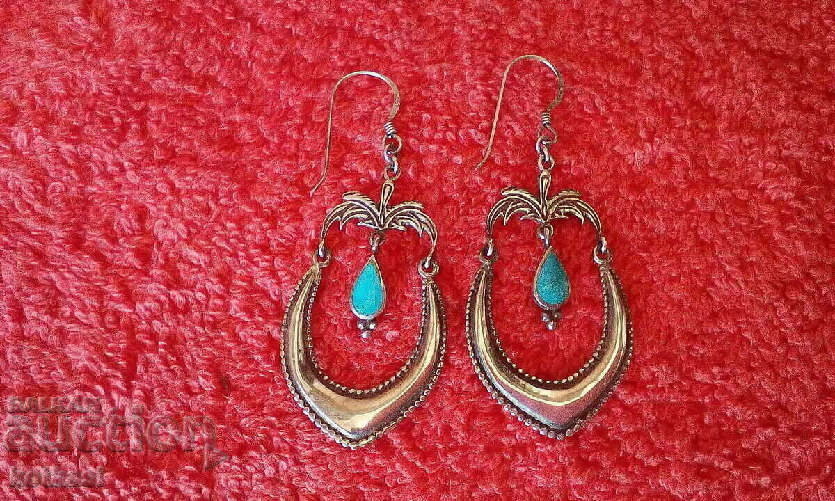Very old 925 silver semi-precious stone earrings Very old 925 silver semi-precious stone earrings