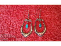 Very old 925 silver semi-precious stone earrings