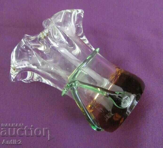 Vintich Murano Crystal Glass Small Vase - 5 Vintich Murano Crystal Glass Small Vase - 5