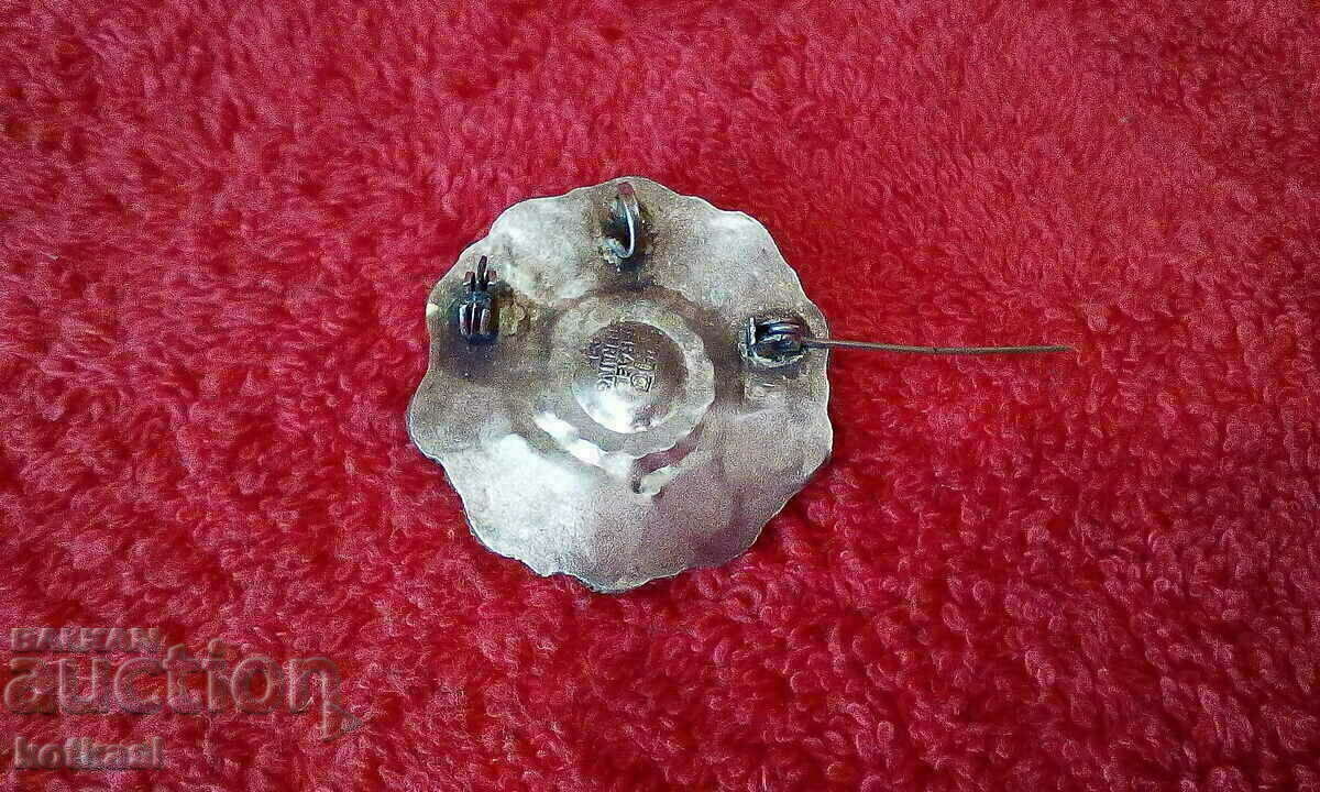 Delivery of Old silver 925 brooch pendant green semi-precious stone