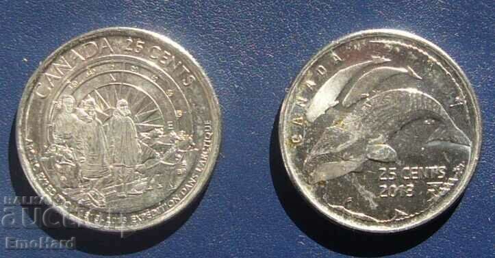 Лот Канада 25 цента   -  2013