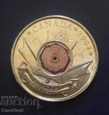 Канада 25 цента 2004 Ден на възпоменание