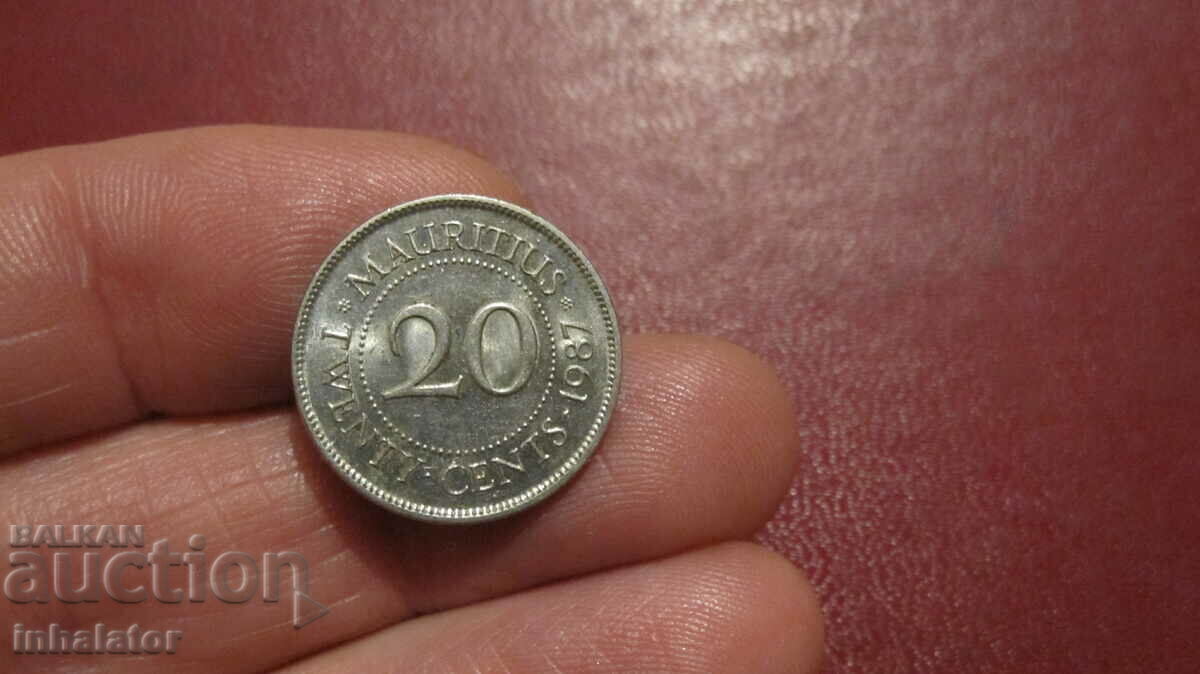 Мавриций 20 цента 1987 год