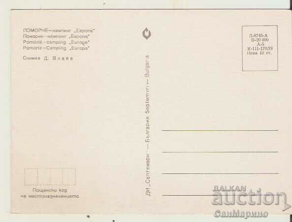 Card Bulgaria Pomorie Camping "Europe" 2* with price 0.80 BGN | € 0.41 Card Bulgaria Pomorie Camping "Europe" 2* with price 0.80 BGN | € 0.41