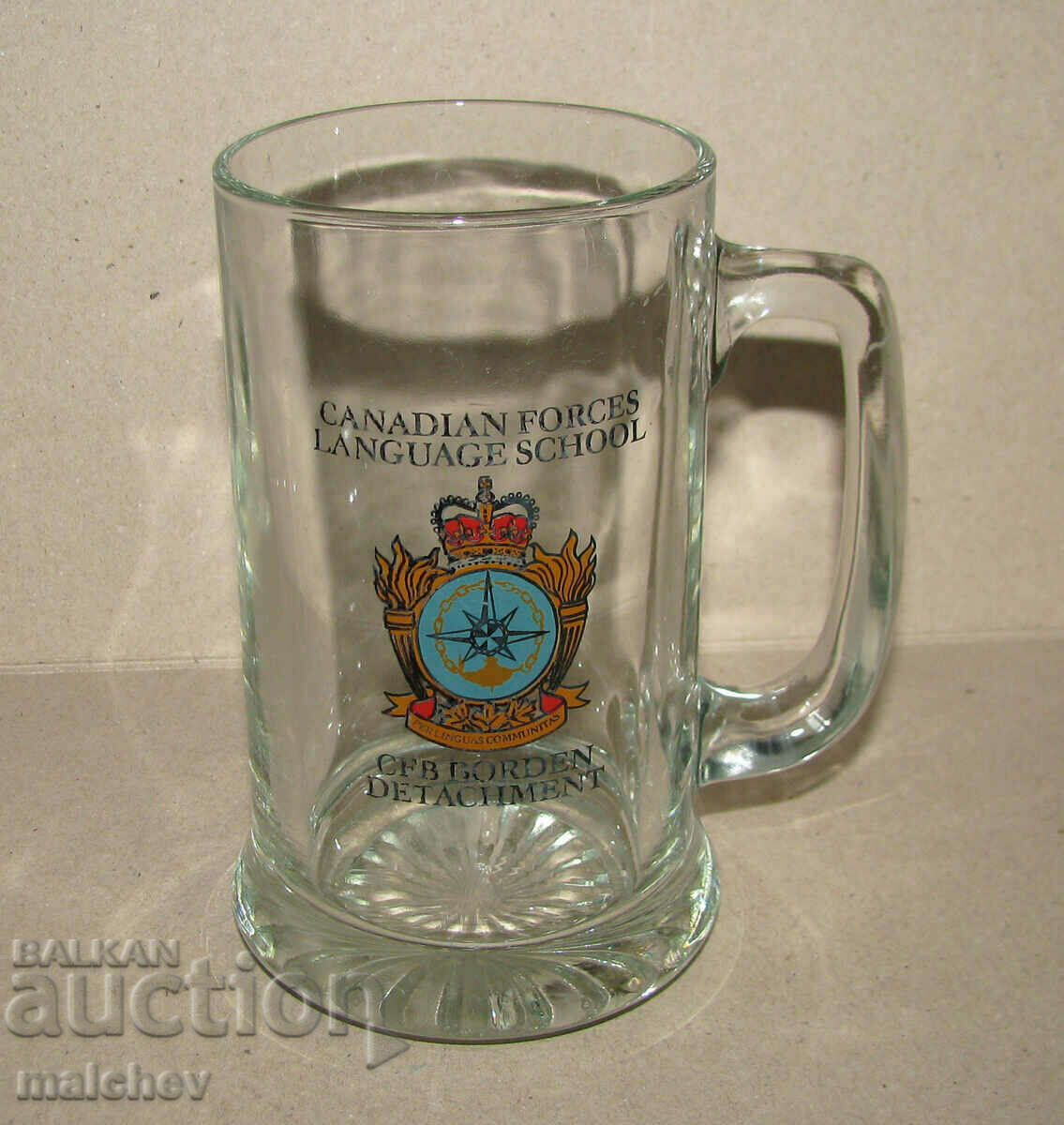 Cana canadiană de bere din sticlă 14 cm, conservată