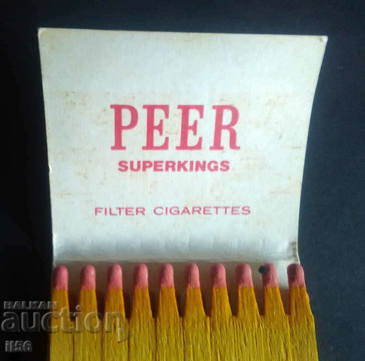 Advertising match - PEER cigarettes - unused