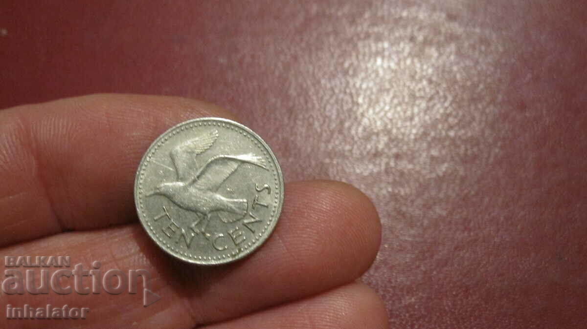 Барбадос 10 цента 1980 год