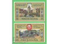 (¯`'•.¸NOTGELD (orașul Wurzbach) 1921 UNC- -2 buc. bancnote '´¯)