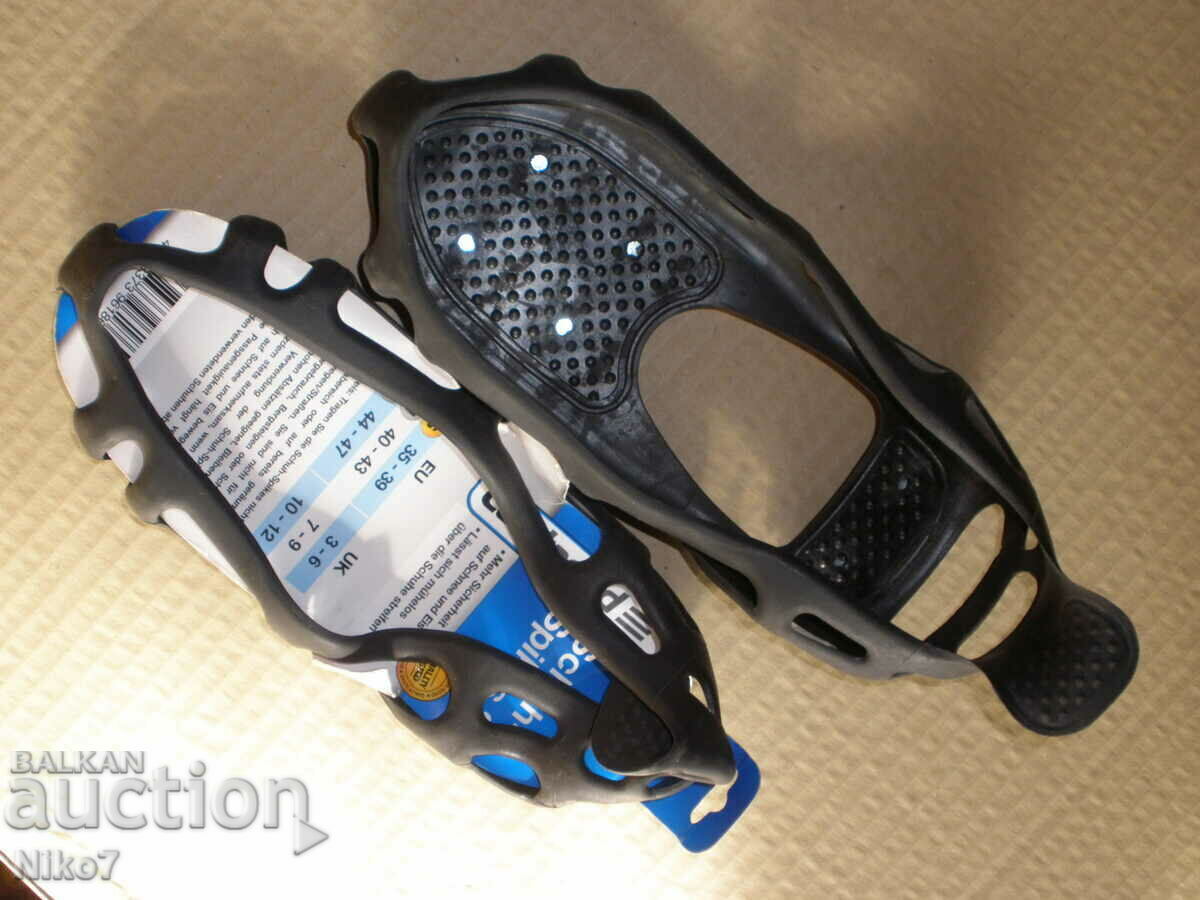New iceshoes, snowshoes with spikes.