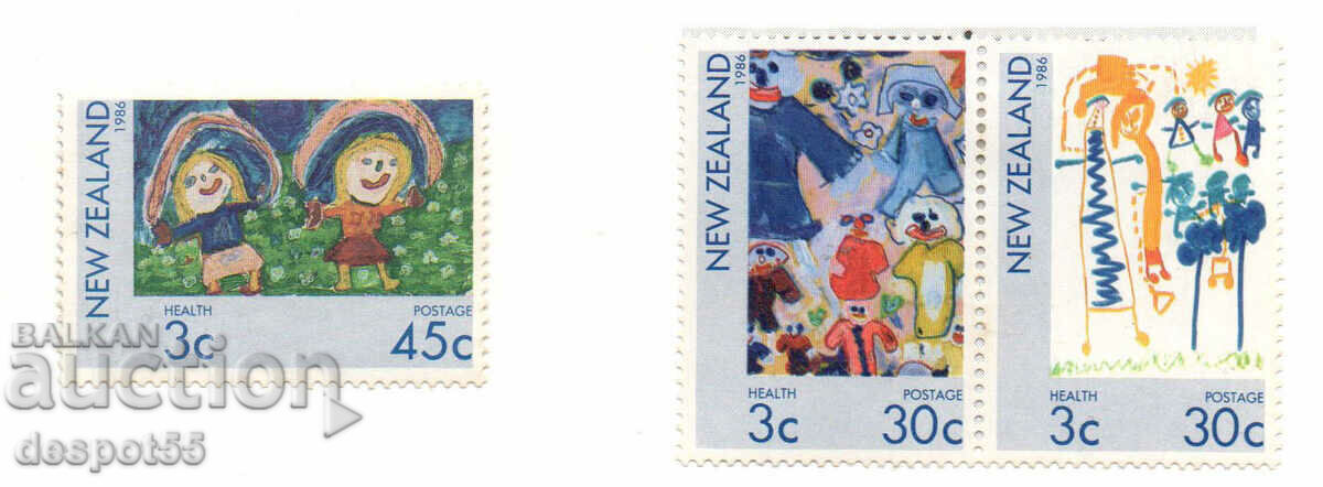 1986. Нова Зеландия. Здравни марки - Детски рисунки.