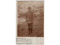 1917 OLD PHOTO MILITARY AT THE FRONT CANE CIGARETTE G645