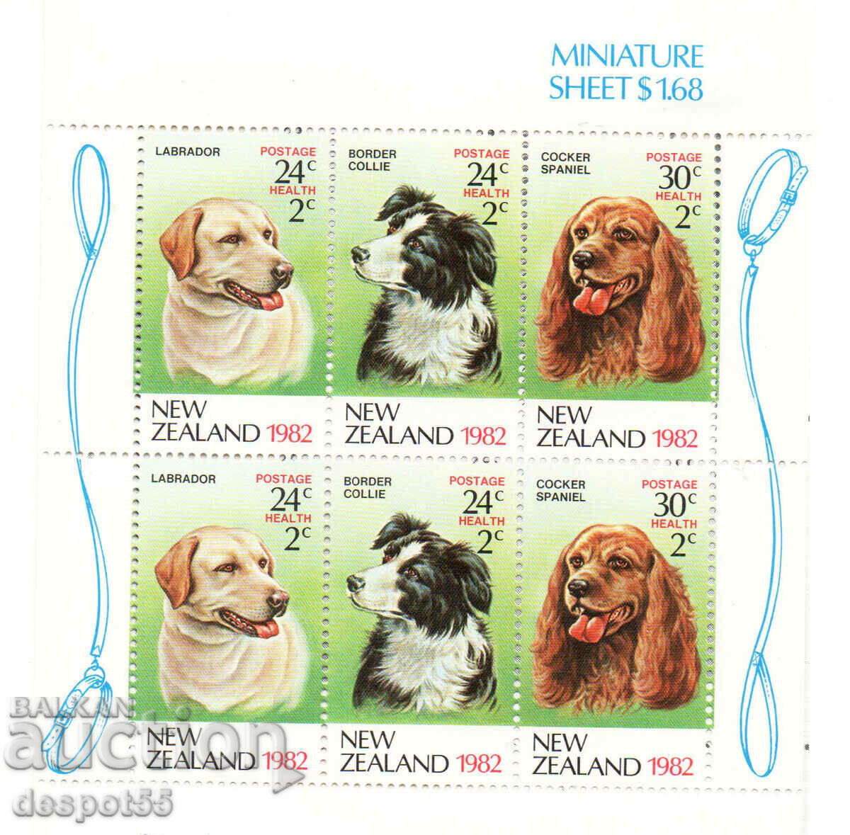 1987. Нова Зеландия. Здравни марки - Кучета. Блок.