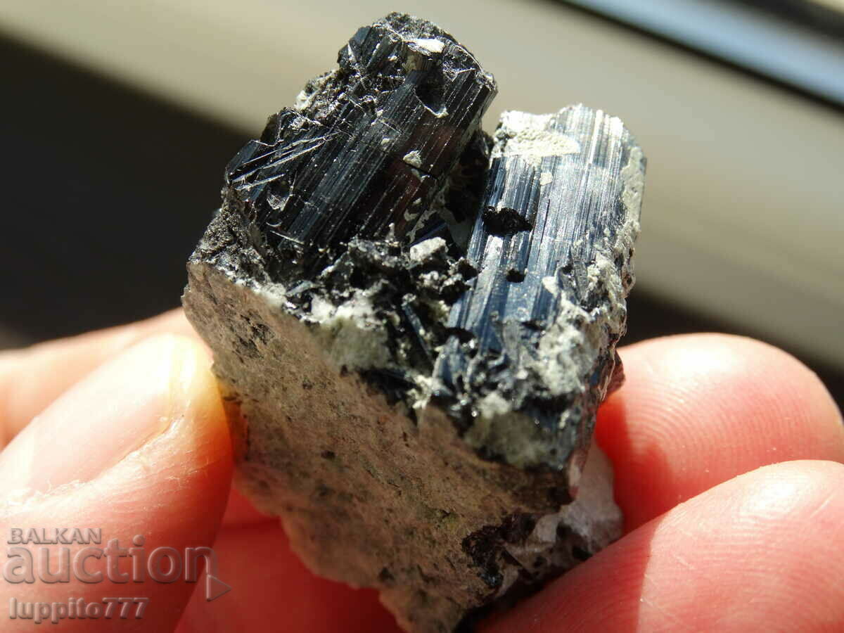 Delivery of natural black tourmaline on matrix unique 31 grams