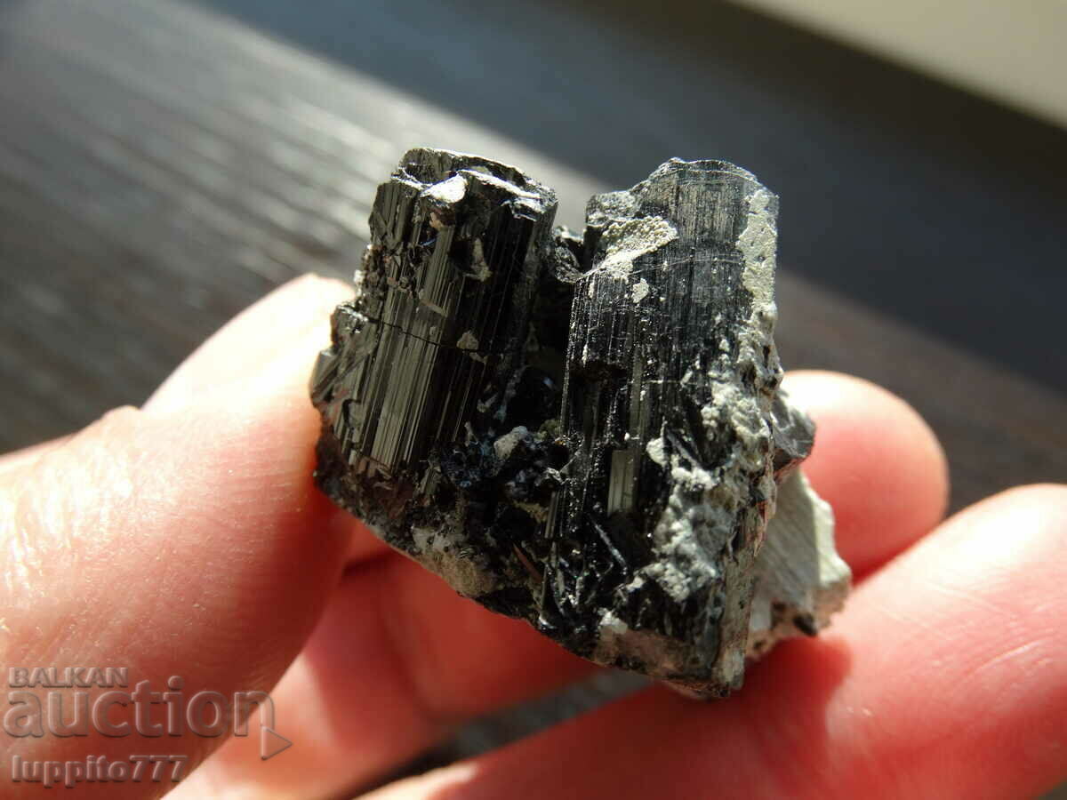 natural black tourmaline on matrix unique 31 grams - 5