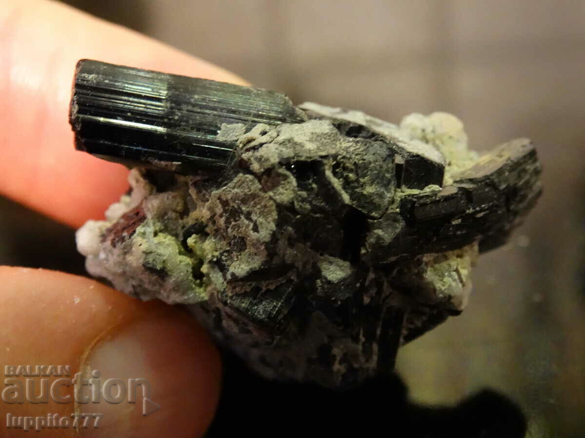 Auction natural black tourmaline on matrix unique 26 grams Auction natural black tourmaline on matrix unique 26 grams