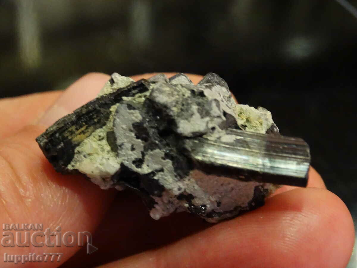 natural black tourmaline on matrix unique 26 grams - 5 natural black tourmaline on matrix unique 26 grams - 5