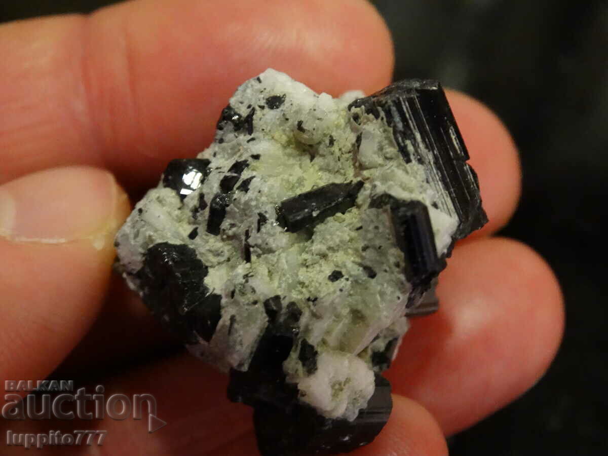 Delivery of natural black tourmaline on matrix unique 27 grams Delivery of natural black tourmaline on matrix unique 27 grams