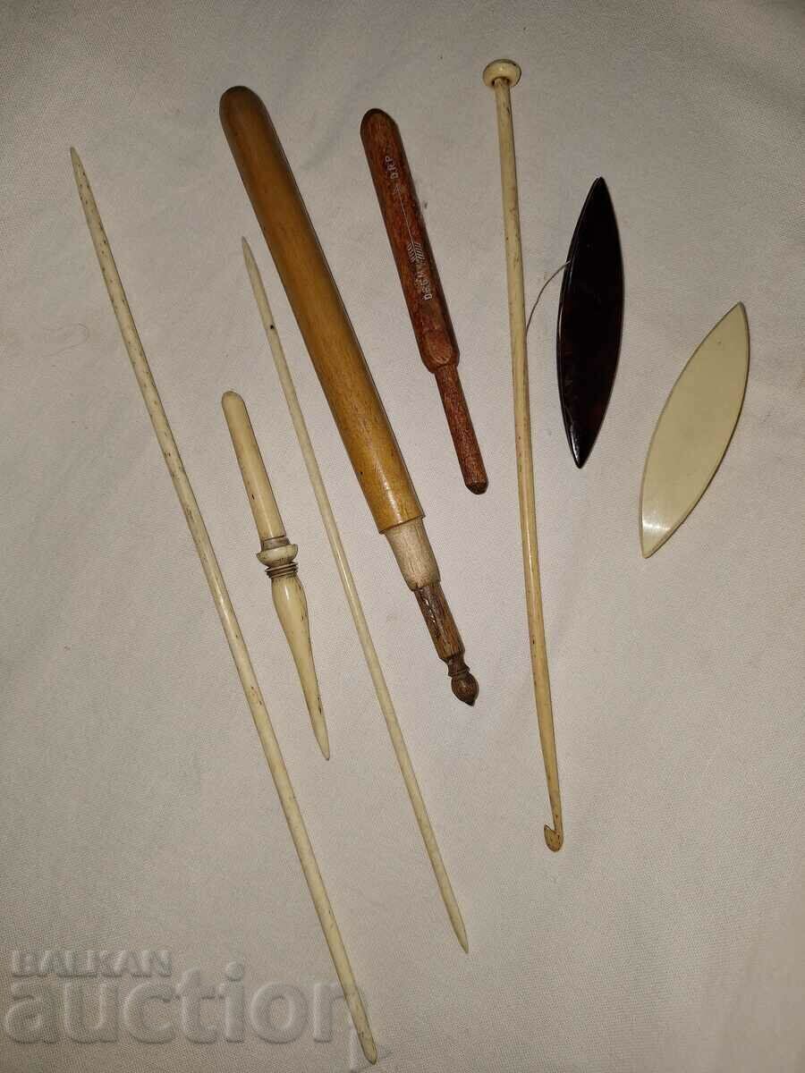 Auction Old bone knitting sewing accessories Auction Old bone knitting sewing accessories