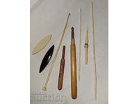 Old bone knitting sewing accessories