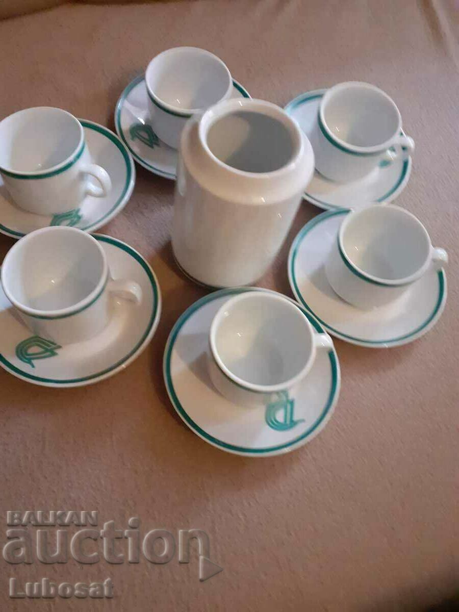 Комплект 6 броя чаши за кафе - Български порцелан от Китка