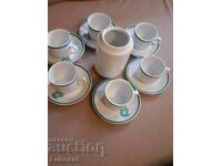 Set of 6 coffee cups - Bulgarian porcelain from Kitka