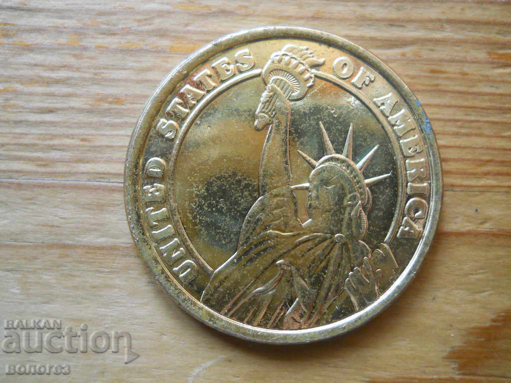 placă cu monede „SUA o națiune de imigranți”