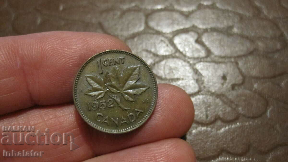 1952 год 1 цент Канада