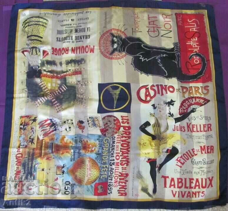 Vintich Interesting Women's Scarf with motifs from the 1920s of casinos